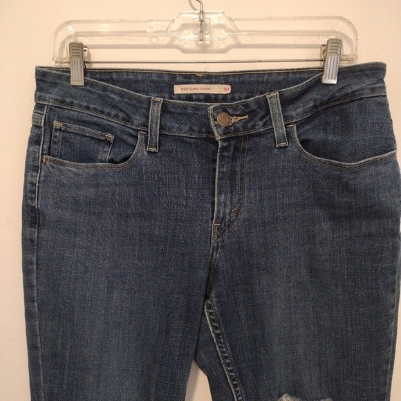 Levi's - 30x28 535™ Super Skinny Distressed Jeans - Picture 4 of 15